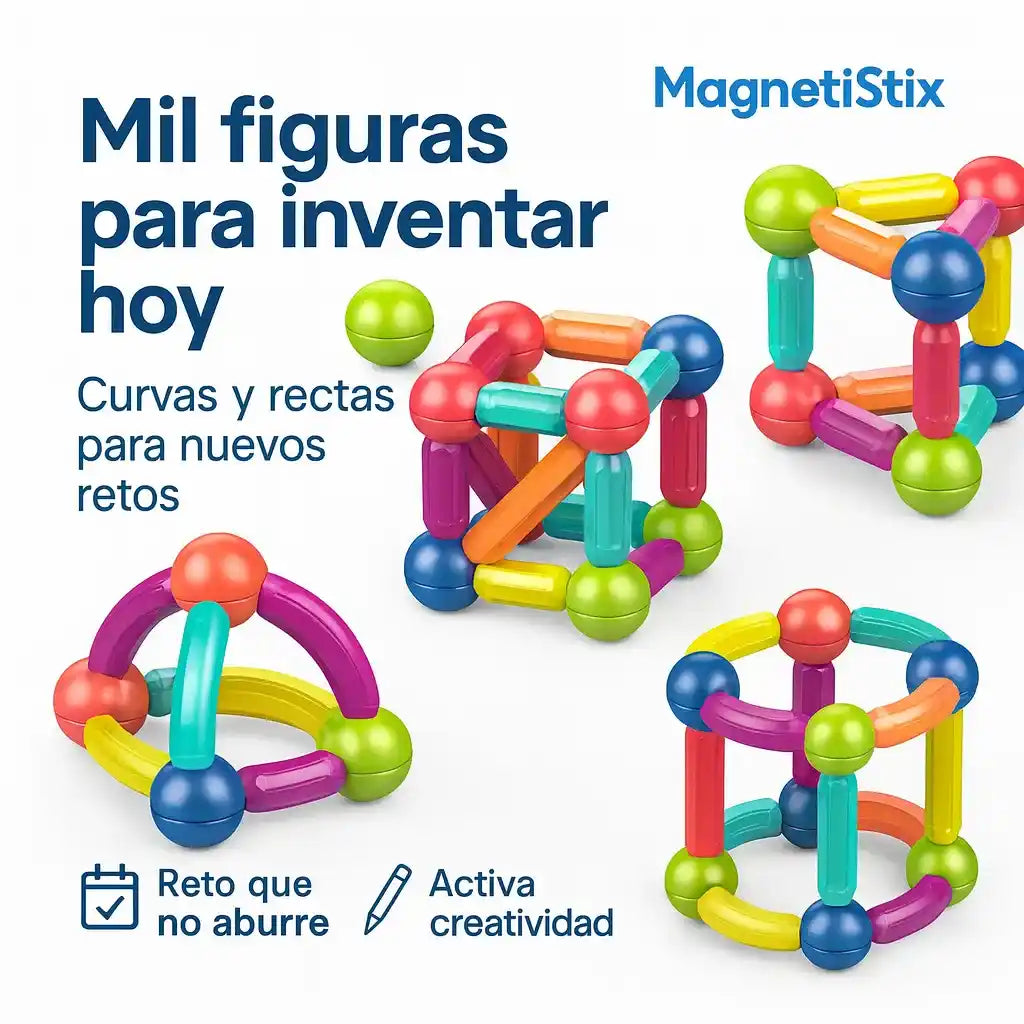 MagnetiStix Juego Magnético Diversión sin Pantallas Método STEAM