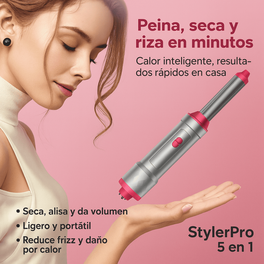 StylerPro 5 en 1 Cepillo inteligente que transforma tu cabello