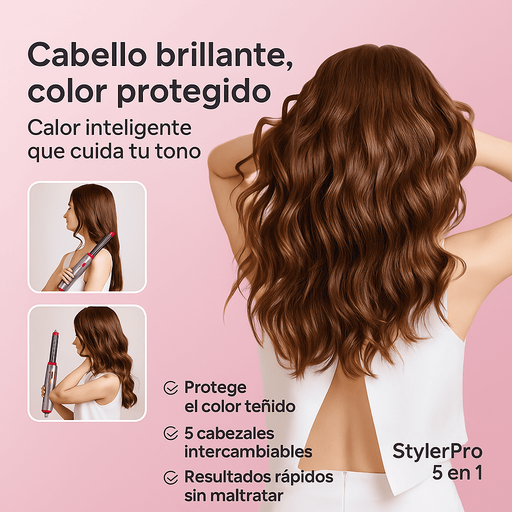 StylerPro 5 en 1 Cepillo inteligente que transforma tu cabello