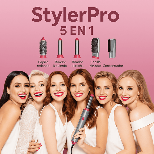 StylerPro 5 en 1 Cepillo inteligente que transforma tu cabello