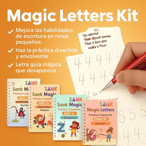 Magic Letters Kit – Set de libros mágicos de caligrafía