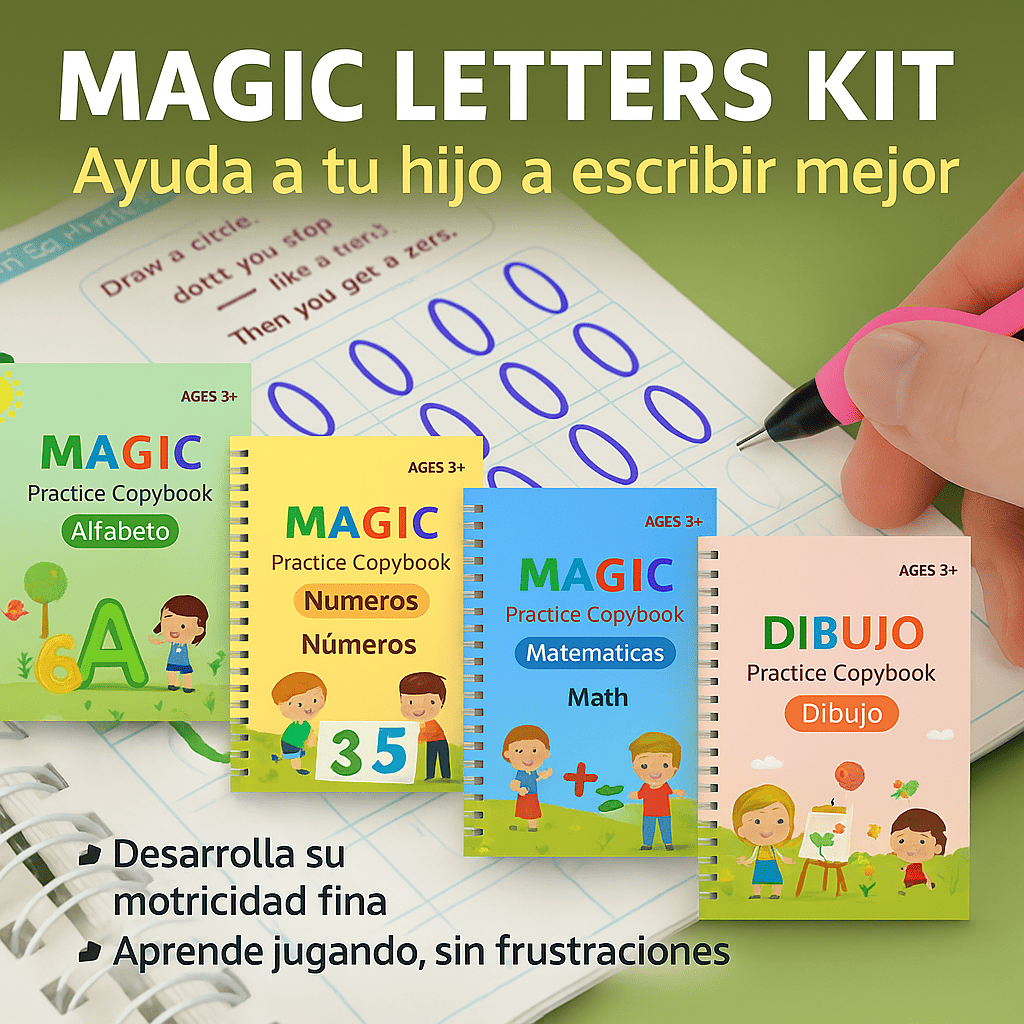 Magic Letters Kit – Set de libros mágicos de caligrafía