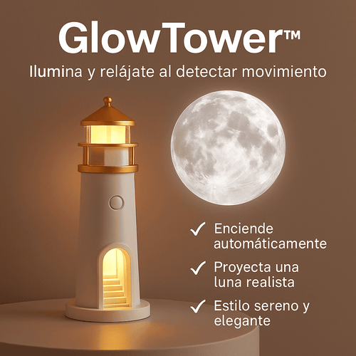 GlowTower™ Lámpara con proyector de luna