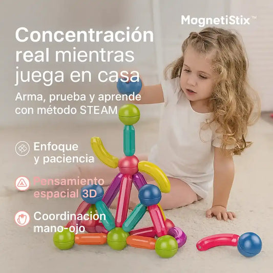 MagnetiStix Juego Magnético Diversión sin Pantallas Método STEAM