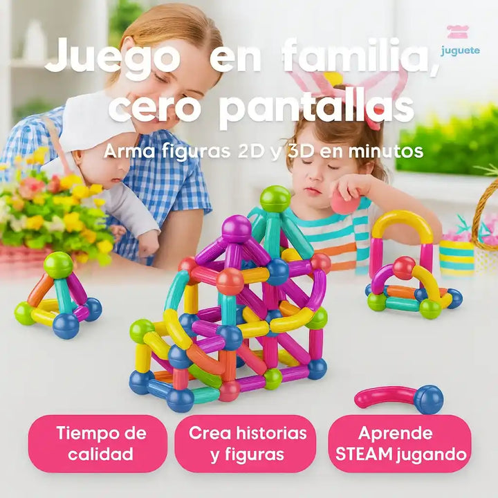 MagnetiStix Juego Magnético Diversión sin Pantallas Método STEAM