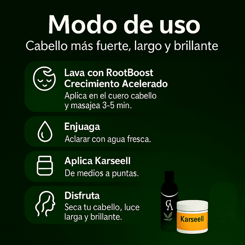 RootBoost Kit Anti-caída y crecimiento acelerado + 1 Karseell GRATIS