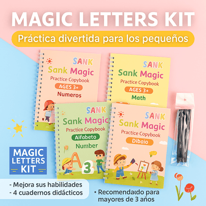 Magic Letters Kit – Set de libros mágicos de caligrafía