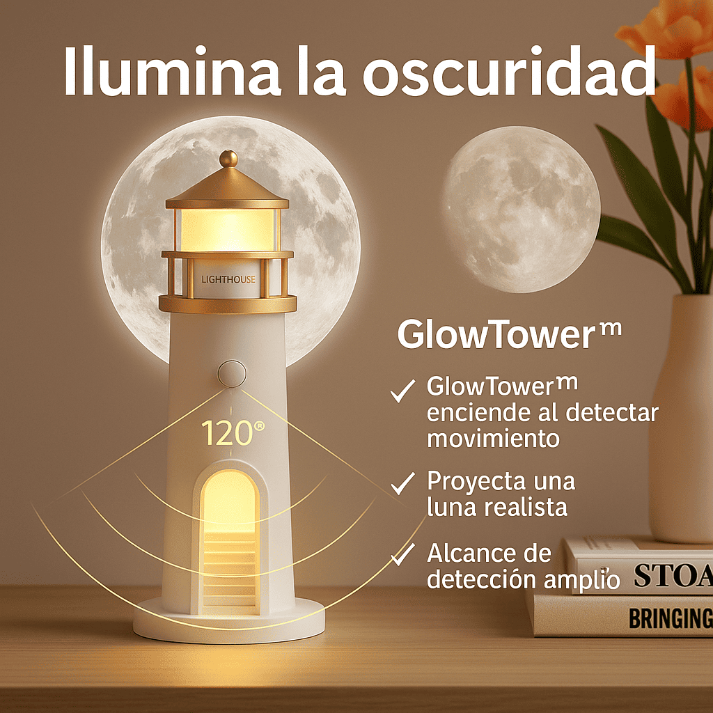 GlowTower™ Lámpara con proyector de luna