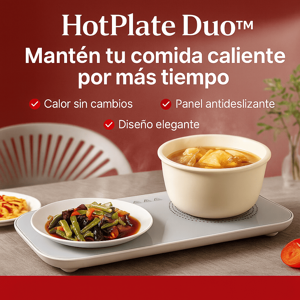 🔥 HotPlate Duo™  El calentador portátil definitivo para mantener tus comidas calientes.