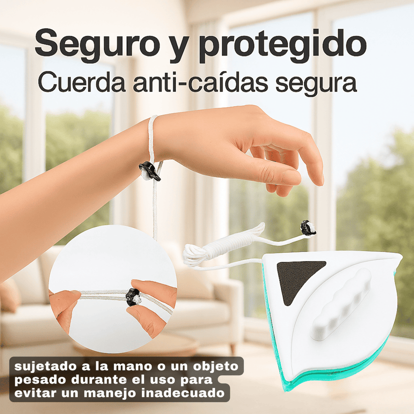TriangloMag™ Limpiador Magnético Doble Cara para Ventanas Altas sin Riesgos