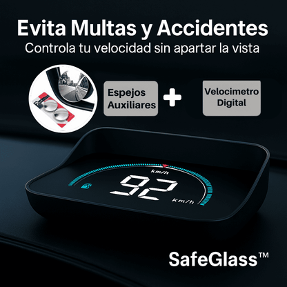SafeGlass™ Velocímetro Inteligente: Protege tu vida y bolsillo.