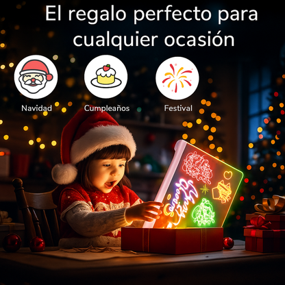 Luminotas™ Tablero LED acrílica con luz + 7 bolígrafos de colores