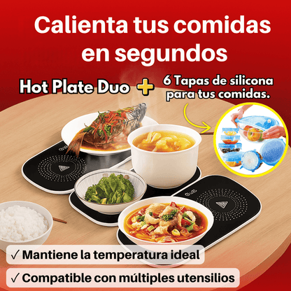 🔥 HotPlate Duo™  El calentador portátil definitivo para mantener tus comidas calientes.