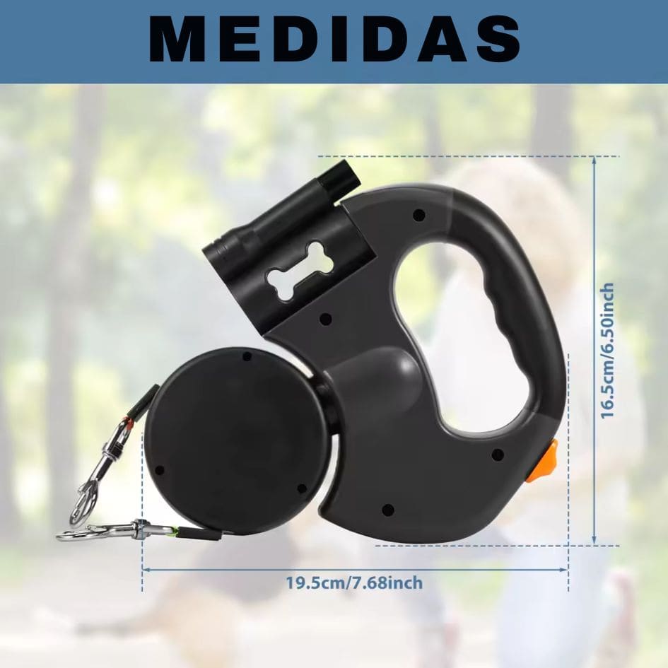 DualWalk™ - Correa Doble Para Perros y con Linterna Integrada