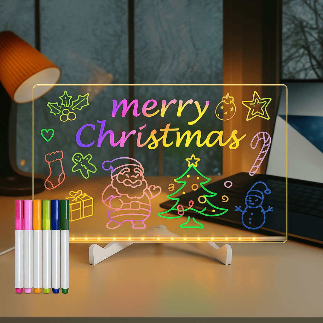 Luminotas™ Tablero LED acrílica con luz + 7 bolígrafos de colores