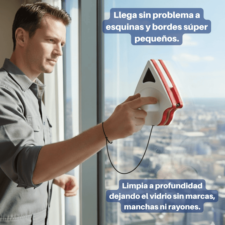 TriangloMag™ Limpiador Magnético Doble Cara para Ventanas Altas sin Riesgos