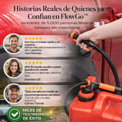 Transfiere gasolina sin líos ni regueros con FlowGo™